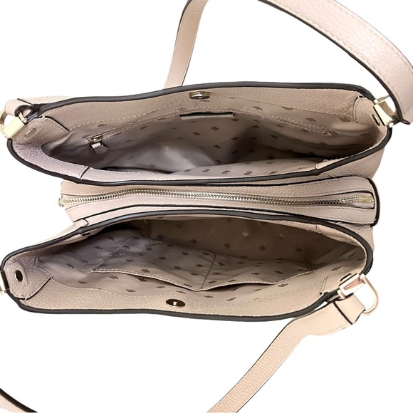 KATE SPADE Leather Leila triple compartment shoulder bag cream tan Colorblock - Picture 10 of 15